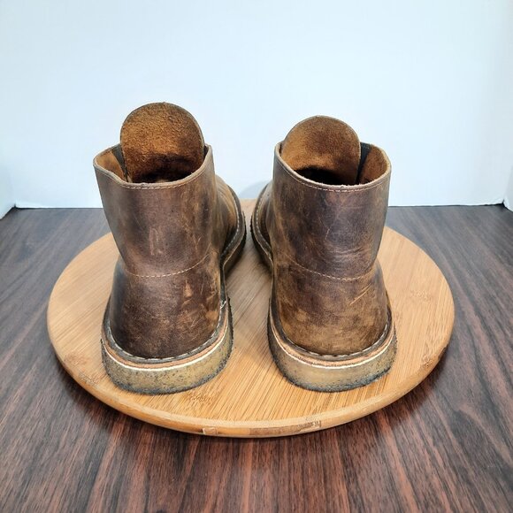 Clarks Originals Desert Mens 10.5 Chukka Boots Beeswax Brown Leather Crepe Sole - Picture 4 of 10